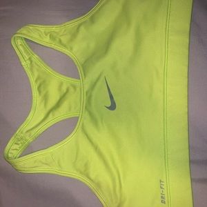 Yellow/green Nike sports bra